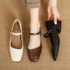 New Comfortable Fashion Single Shoes Low Heel Large Size Comfortable Square Heel Light Mouth Rubber Sole Casual Solid Color Four Seasons Small Leath