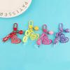 Sweet Acrylic Heart Pendant Keychain Link Chain Keyring for Purse,Handbag, Bag