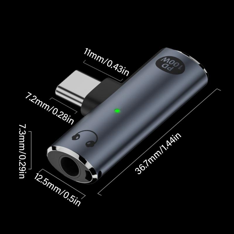 Easy Carry & Use Low Latency USB Type C To 3.5mm Radio Adapter, Portable Auxiliary Connector For Smartphones And Tablets