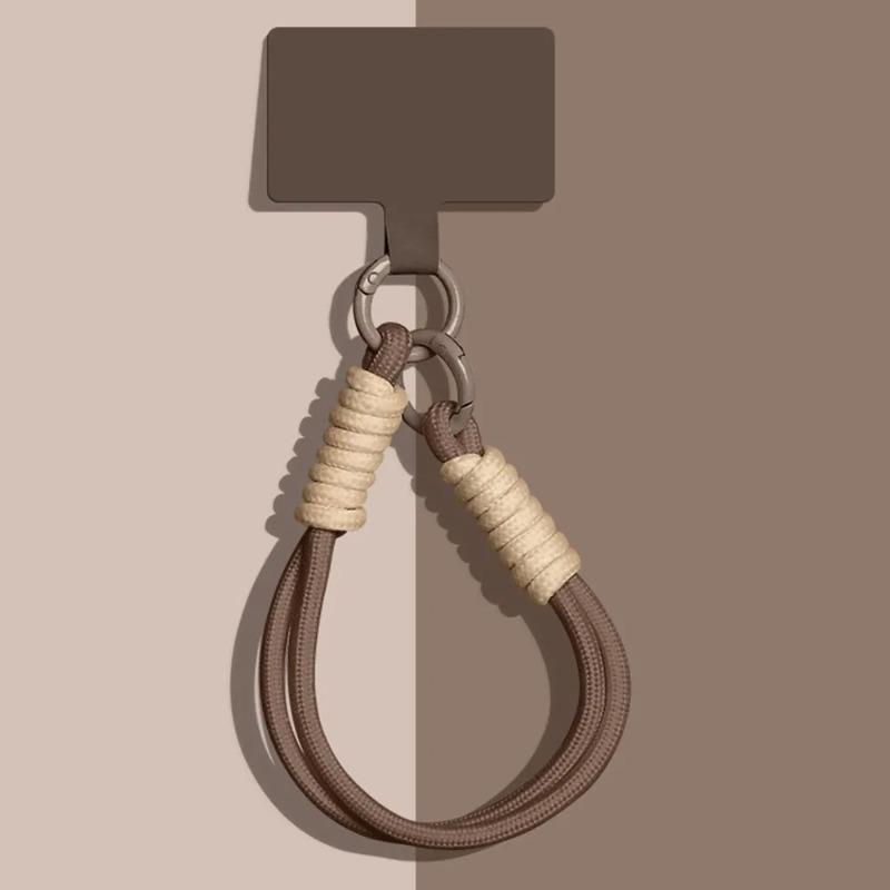 

1Pcs Color blocking mobile phone lanyard multifunctional anti loss bracelet hanging card rope hanging decoration коричневый