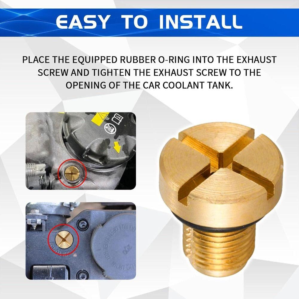 Brass Coolant Expansion Screw External Thread Radiator Plug Replacement Part Coolant Drain Plug