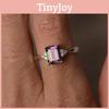 Glamorous White Gold Square Ring With Multicolored Stones For Women