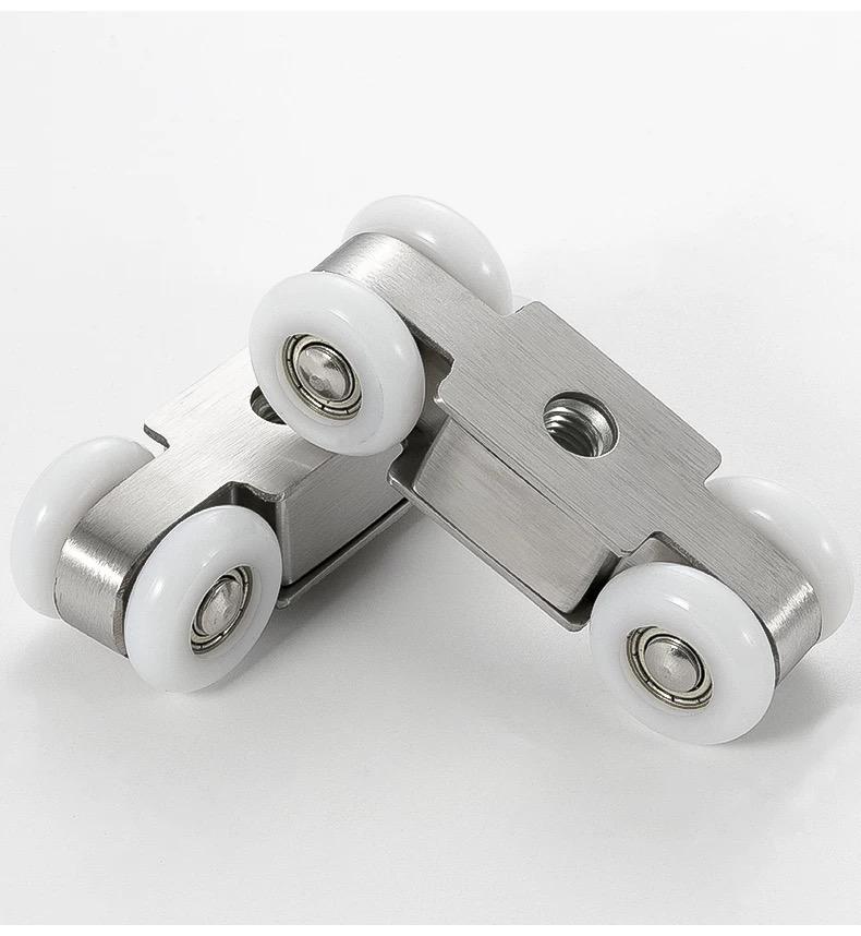 Modern Design Iron Sliding Roller Fittings Glass Door Wheel Ruedas for Bathroom Living Room Hotel and Home Office
