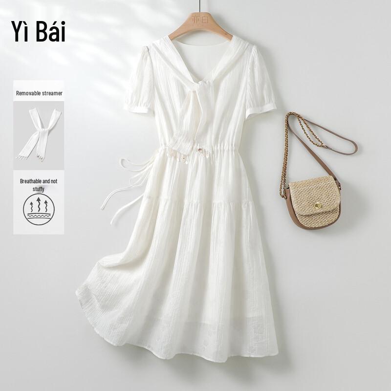 Yibai Lyocell Shawl Collar Tie-Waist Dress L