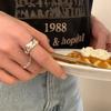Fashionable Korean Style Irregular Drip Glaze Adjustable Copper Ring For Women