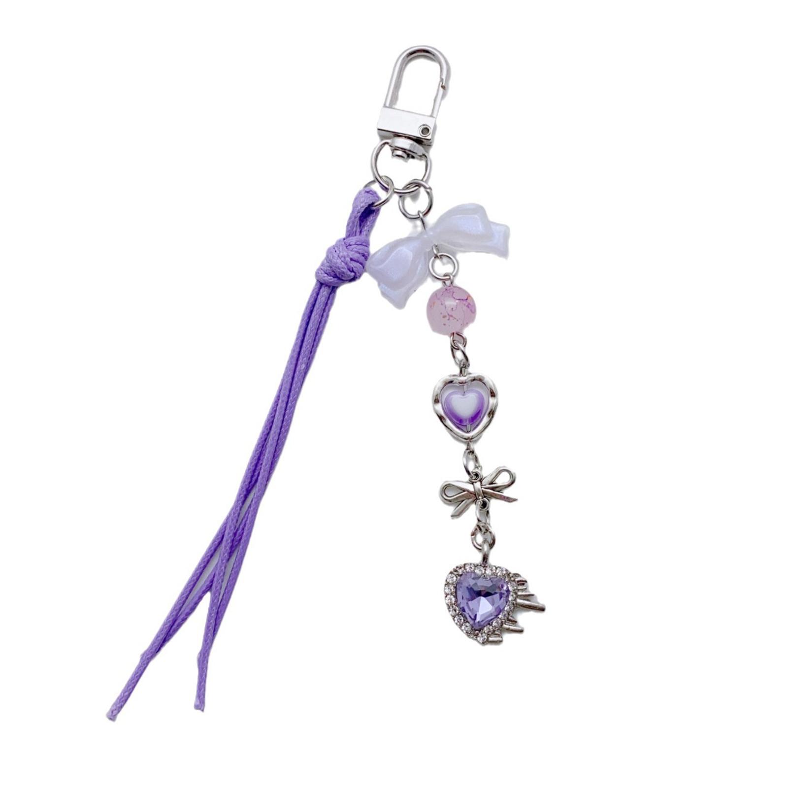 

Fashionable Beaded Keychain Charm With Acrylic Pendant Bag Keychain Keyring Elegant Women s Fashion Accessory 1