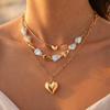 European and American Valentine's Day jewelry high-end love necklace creative gift peach heart photo frame pendant collarbone chain women