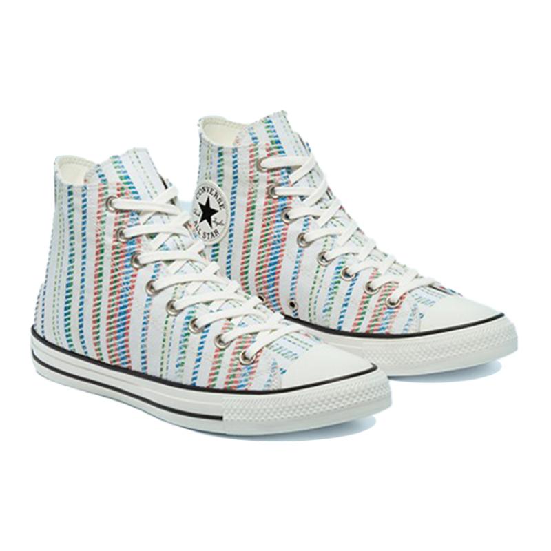 Converse Chuck Taylor All Star Comfortable High Top Canvas Shoes Unisex White and Blue Multicolour
