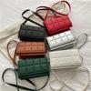 2025 Fashionable Women's Embossed Tofu Block Small Shoulder Bag with Magnetic Buckle