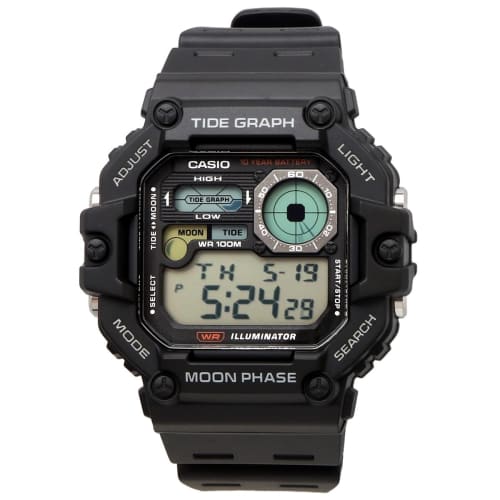 Casio CASIO Digital Men's Watch with Tide Graph & Moon Data Display Function WS-1700H-1AV Black Overseas Model