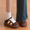 Damskor Casual Sneakers Vår Mode Rund Tå Snörning Plattformsula Höjdökning Plattor Utomhus Trendiga Mångsidiga Klumpiga Plattor