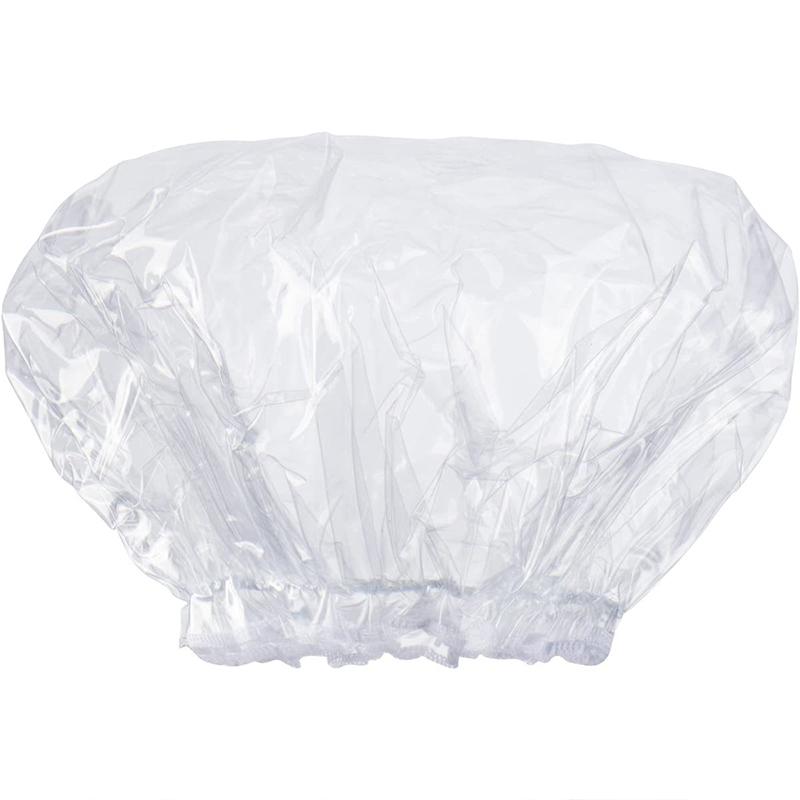 1Pc Oversized Large Transparent Shower Cap Reusable Pvc Waterproof Oil Baking Bathing Hat for Women Men Thick Long Braids Hair