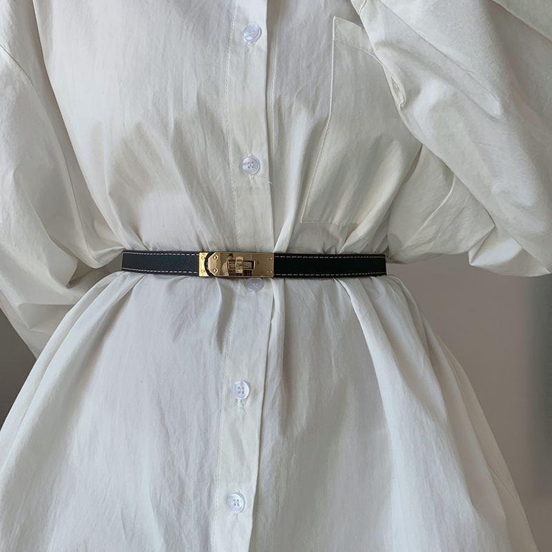 

Womens Modern Belt 2024 Stylish Decorative Pu Design In Black White Tan Orange For Looks Versatile Black Gold