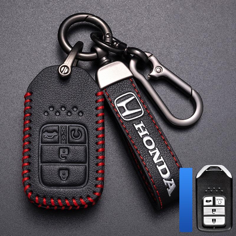 Leather Car Key Remote Cover Full Case Accessories For Honda Civic Accord HR-V CR-V CRV 11th 2022 2023 City Fit Odyssey Jade