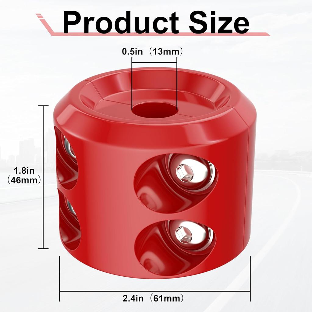 Rubber Winch Stopper For Cable Hook, Rubber Rope Line Saver For ATV UTV SUV Winches, With Allen Wrench (Red)
