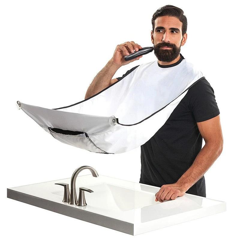 Male Beard Apron Razor Holder Hair Shaving Apron for Men Care Clean Hair Adult Bibs Waterproof Cloth Bathroom