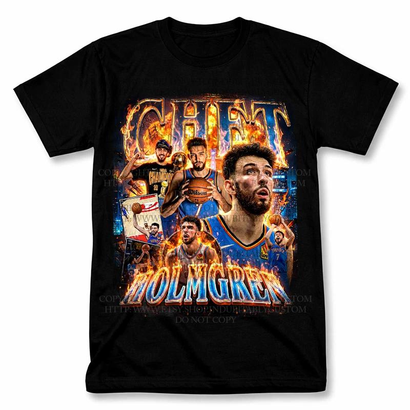 Chet Holmgren OKC Thunder Graphic T Shirt Vintage Style Basketball Fan Tee S