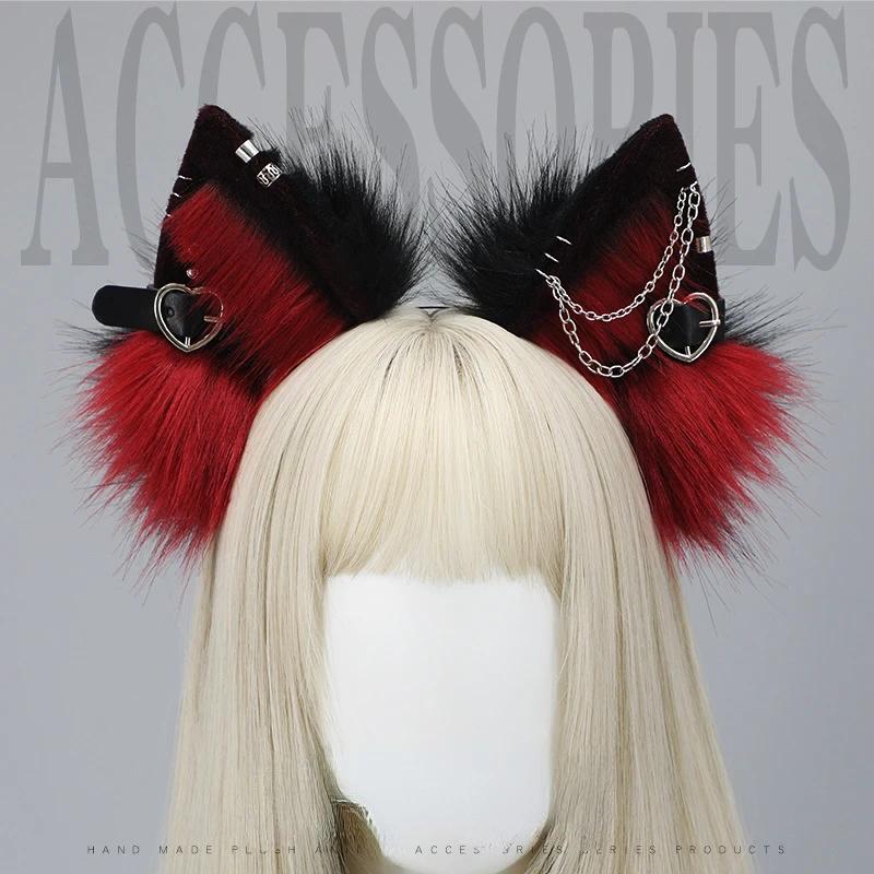 New Cartoon Headband Cat Foxes Ears Shape Hair Hoop Plush Carnivals Party Headpiece Cosplay Party Costume Props Unisex