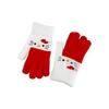 Cute Cartoon Kai Cat Patchwork Warm Knitted Gloves  Girls' Autumn and Winter Bicycle Five Fingered Plush Gloves