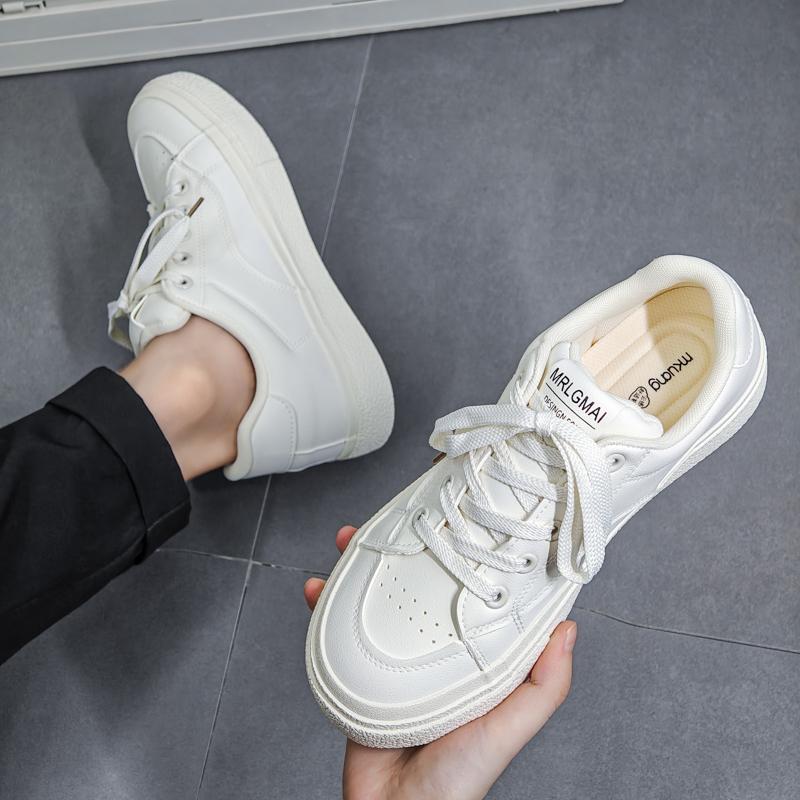 Shoes Men's Trendy Shoes Versatile Little White Shoes Men's Spring Trend Low-top Leather Flat Shoes Breathable Soft-soled Casual Shoes