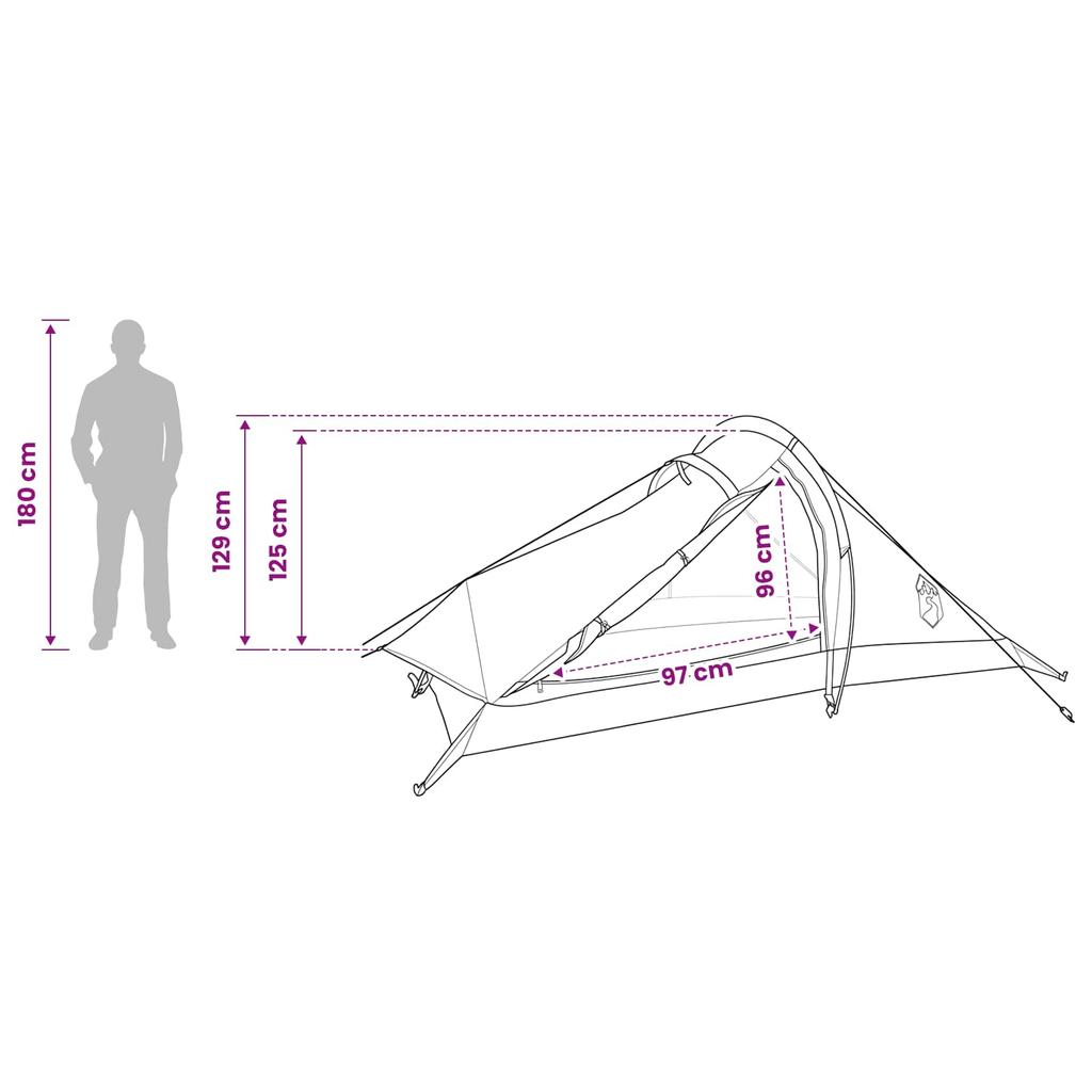 Trekking Tent Gray and Orange 4 Person