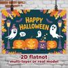 Party Backdrop Halloween Flat Ghost Pumpkin Multi Layered Celebrations Photo Booth Decor Front Door Decor
