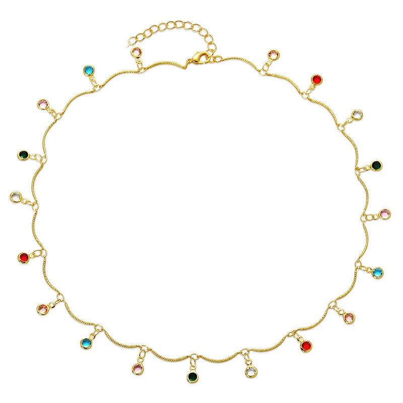 Bohemia Double Layer Daisy Clavicle Chain Necklace for Women Colorful Flower Starfish Pendant Metal Chain Choker Party Jewelry