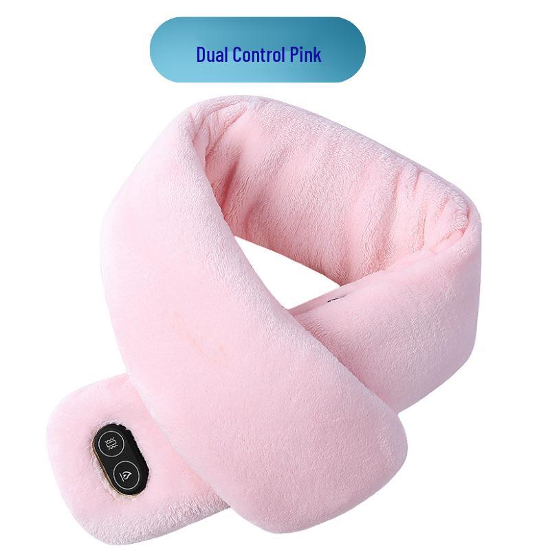 Smart Heated Scarf with Vibration Massage for Men & Women - Winter Neck Warmer, Solid Color