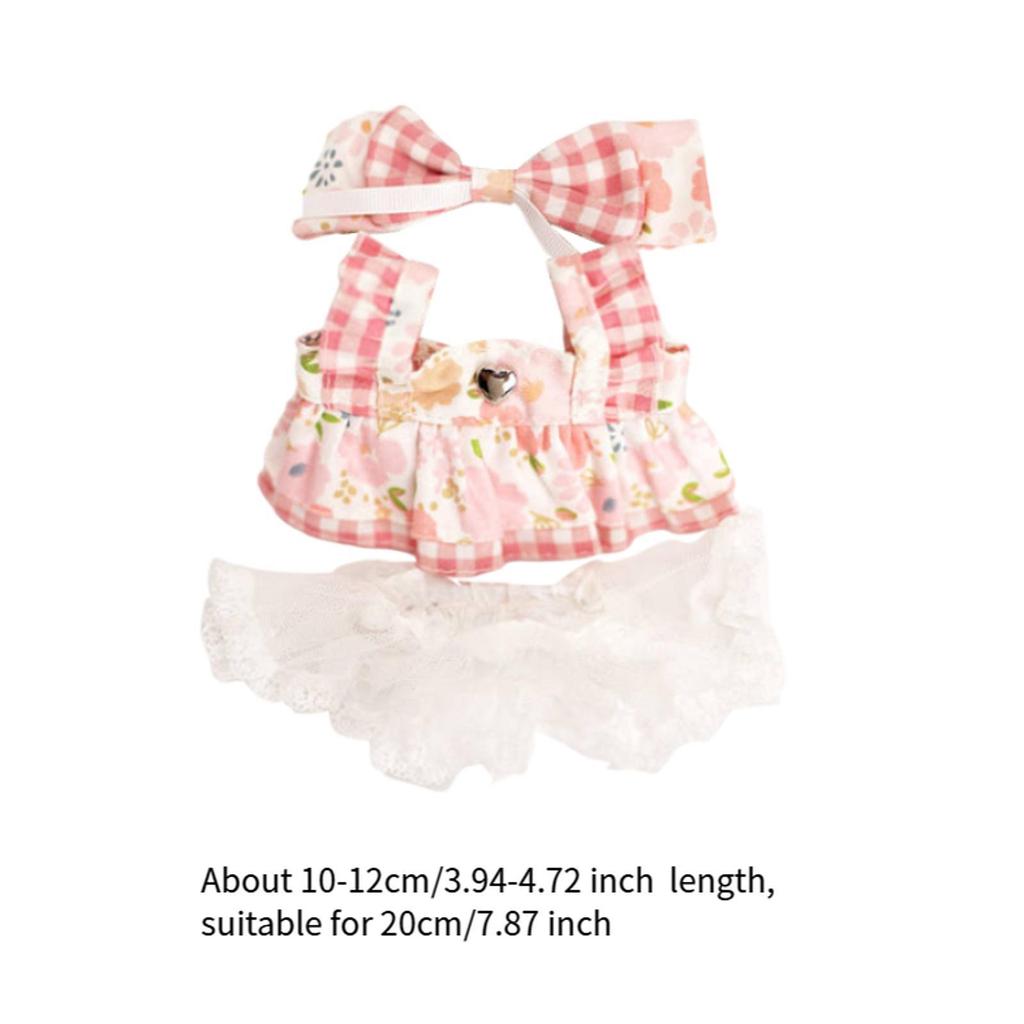 20cm Plush Doll Dress Doll Clothes DIY Doll Toy for Little Girls Gift Photo Props Soft Stylish Dress up Doll Outifit
