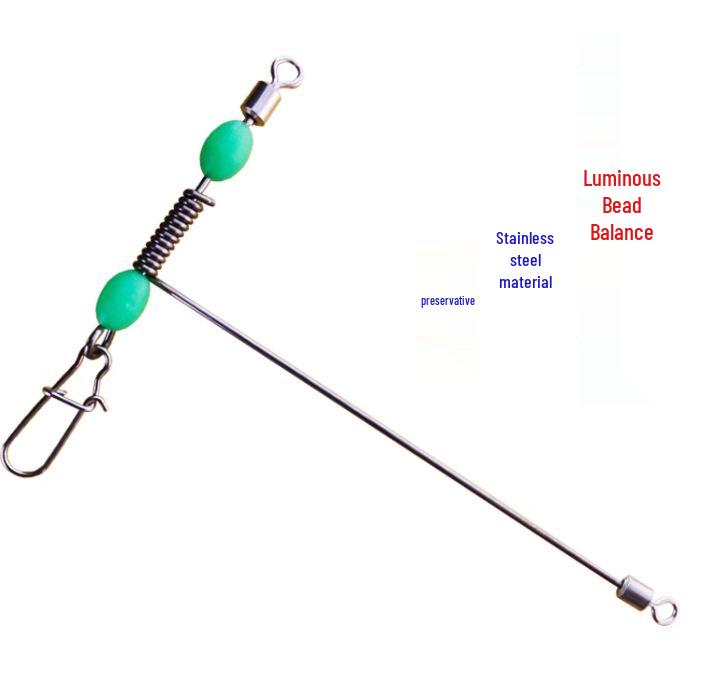 L-образный противозапутывающийся морской монтаж с светящимися бусинами и держателем вертлюга из нержавеющей стали 10cm