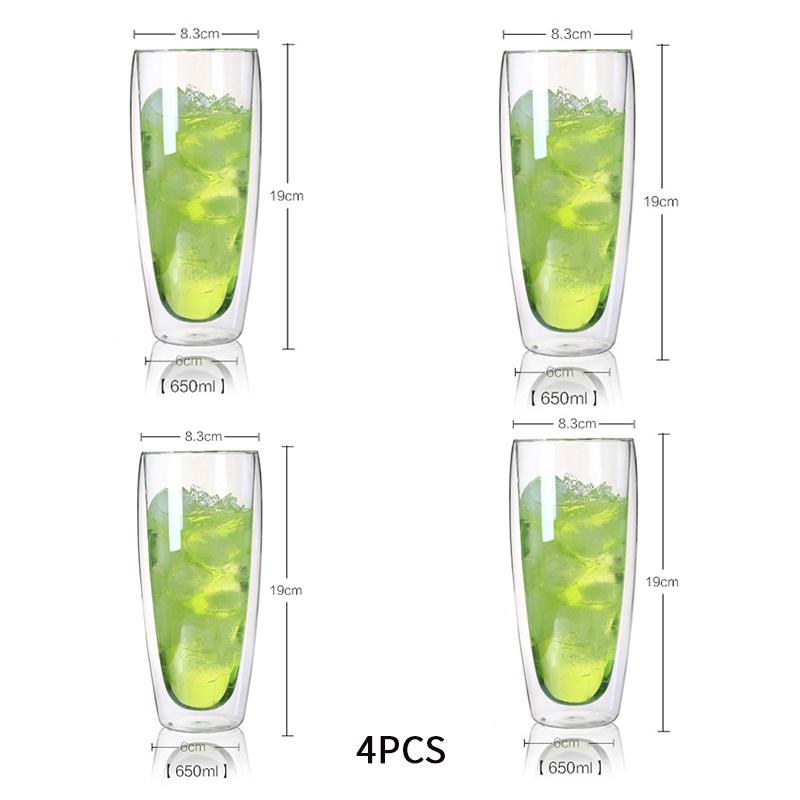 Heat-Resistant Double Wall Glass Cup Milk Whiskey Tea Beer Transparent Beer Espresso Coffee Cup Drinkware Cups Drinking Glasses