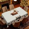 Weihnachts-Tischdecke Wasserdicht Und Ölfest Schneemann Rentier Geschenk Schnee Weihnachten Dekorative Tischdecke, Runder Tisch Quadratischer Tisch Universell