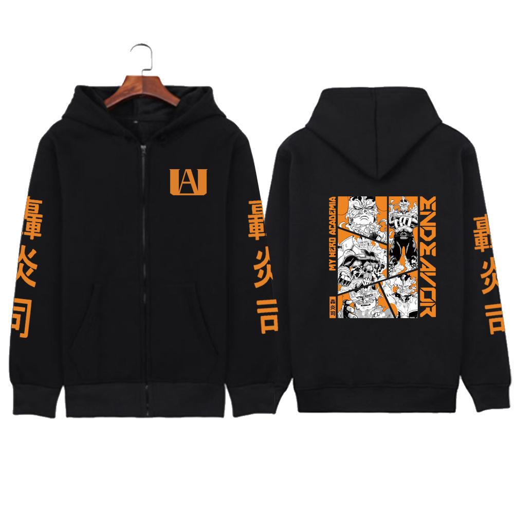 My Hero Academia Dabi Zip Up Hoodies Men Women Comfortable Hooded Tops Winter Loose Warm Thick Zipper Jacket Coat