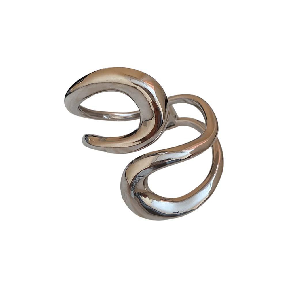 Metal Zinc Zinc Alloy Cuff Bangles Hollow Cross Exaggerated Bracelet Wide Irregular Open Bangle  Women