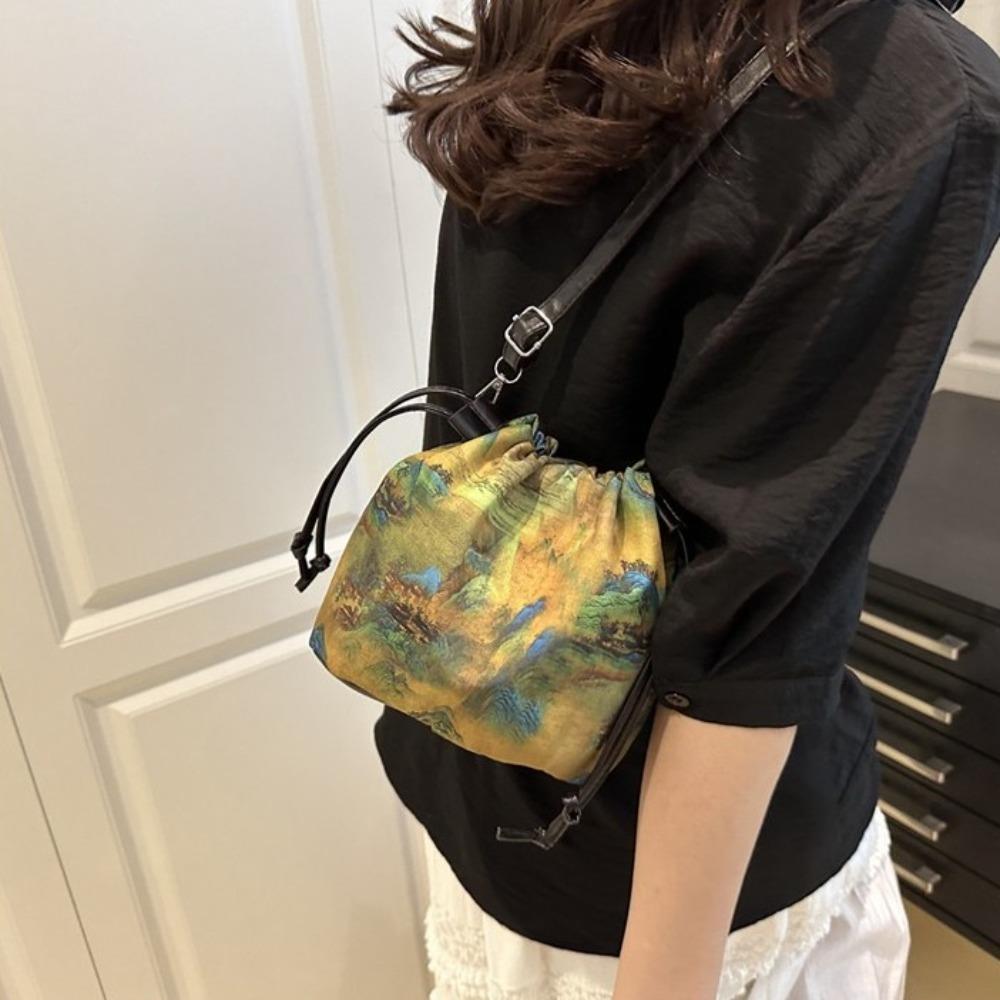 Chinese Style Ethnic Style Crossbody Bag Sanitary Napkin Bag Hanfu Drawstrings Bag  Outdoor