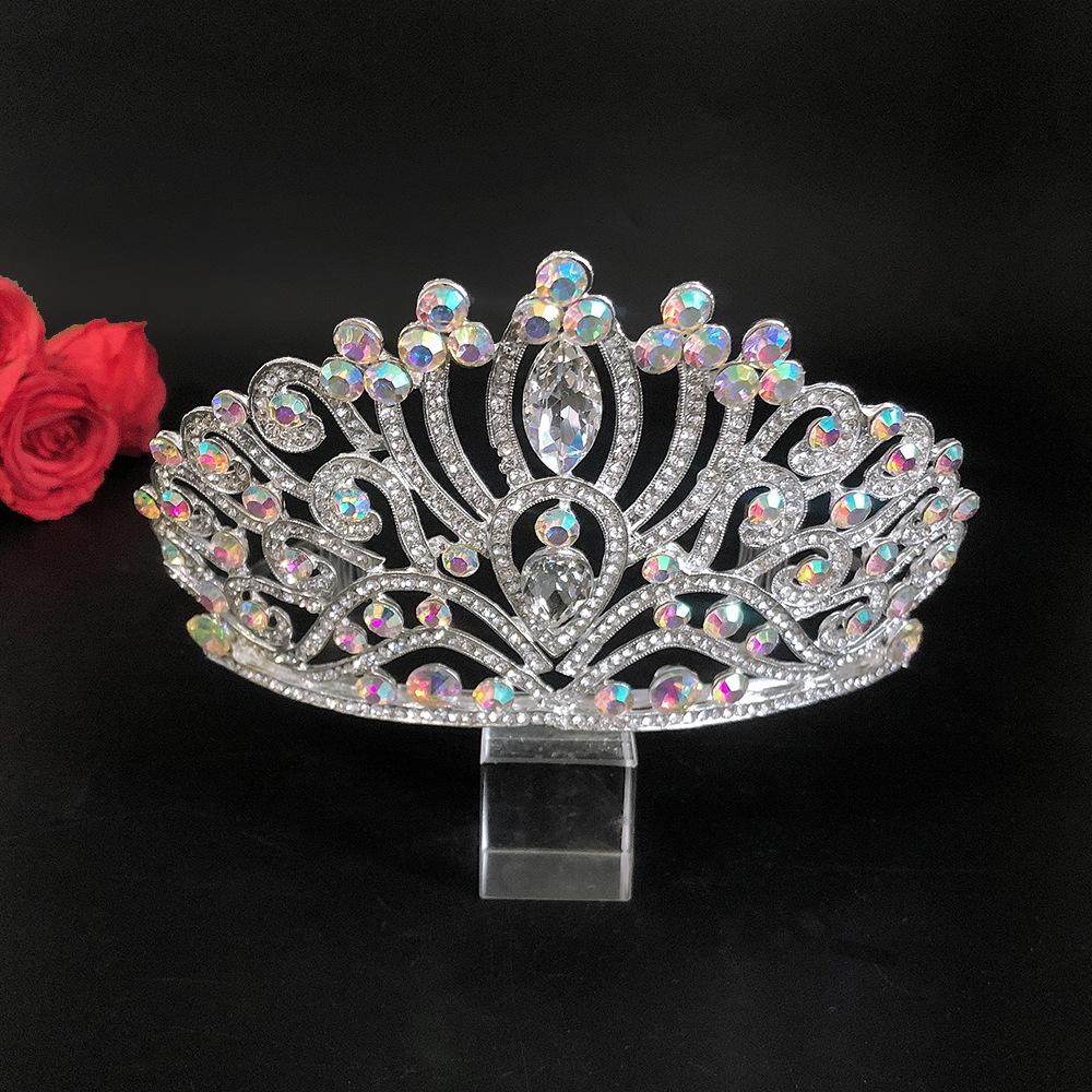 Bridal Crown New Shiny Big Crown Crystal Rhinestone Exquisite Luxury Bridal Jewelry