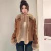Women's Fashionable One-Piece Leather & Fur Lambswool Coat - Thickened 2024 Autumn/Winter High-End Plush Jacket