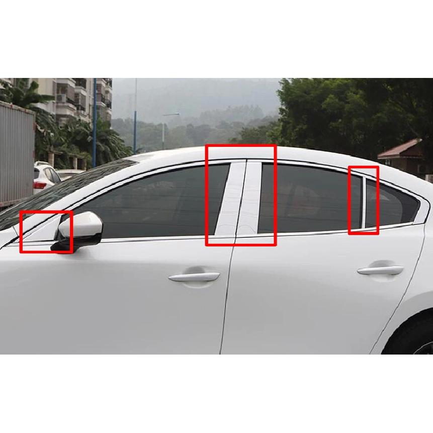 Car Accessories Stainless Steel Window Pillar Post Cover Trim For Mazda 3 Axela Sedan BP