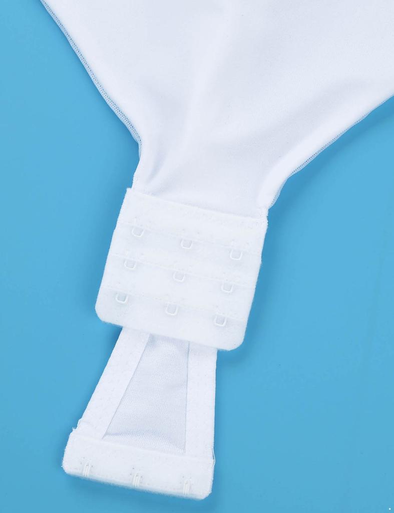 Woman Deep V Bodysuit Clear Strap Backless Plunge Thong Push Up Padded Bra Body Shaper Suit