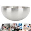 Salad Bowl Stainless Steel Mixing Bowls Double Walled Insulation Dustproof Round Bowl for Home Restaurant Camping
