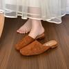 Zapatillas de Mujer Marca Bailamos Moda Zapatos Muller de Punta Cuadrada Tacón Bajo de Lujo para Señora Zapatillas de Exterior Moda Verano Chanclas Versátiles