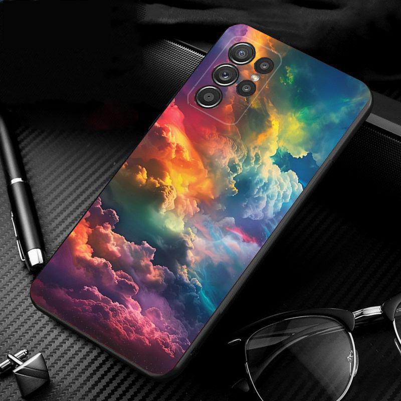 Phone Case For Samsung Galaxy S25 S24 S23 S22 S21 Ultra S24 S23 S22 S21 S25 Plus S24 S25 FE Rainbow Clouds