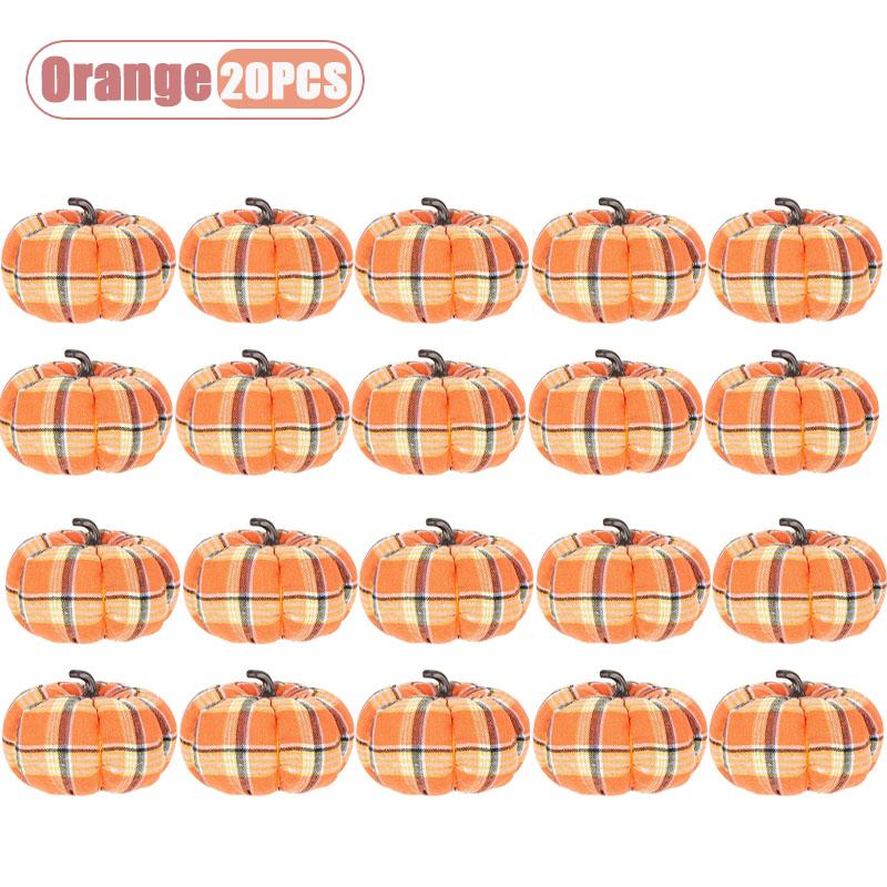 1-20PCS Halloween Harvest Pumpkin Ornament Thanksgiving Scene Decoration for Home Party Table Porch Fall Festival Display