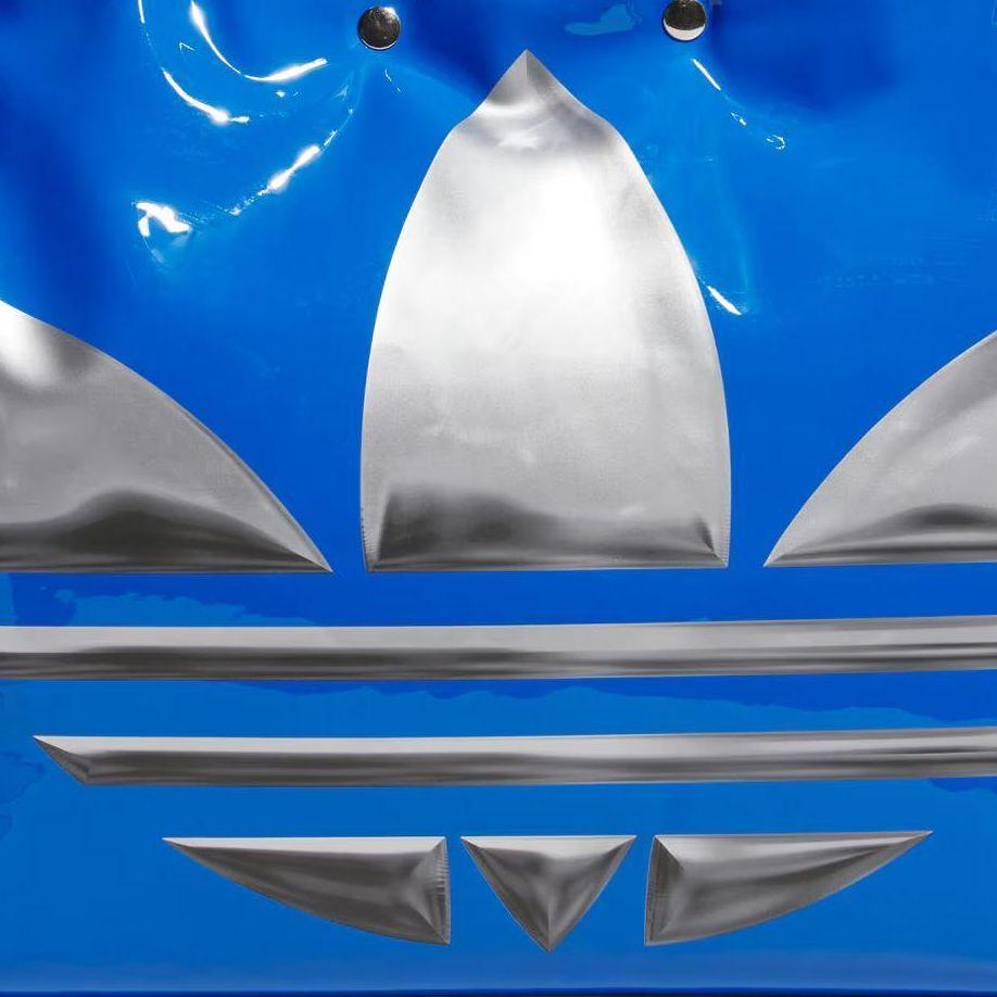 New Adidas Originals Polyurethane Tote Bag, Shopping Bag, Shoulder Bag, Handbag Regular Women's Bird Feather Blue JD5747