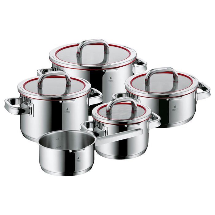 Casserole - WMF - Function 4 - 5 Pièces - Couvercle En Verre - Acier Inoxydable Cromargan 18/10