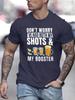 Unisex O Neck Tee Beer Shots Booster Funny Print Cotton Short Sleeve Loose Summer Street Breathable Daily Casual Basic Wear Top