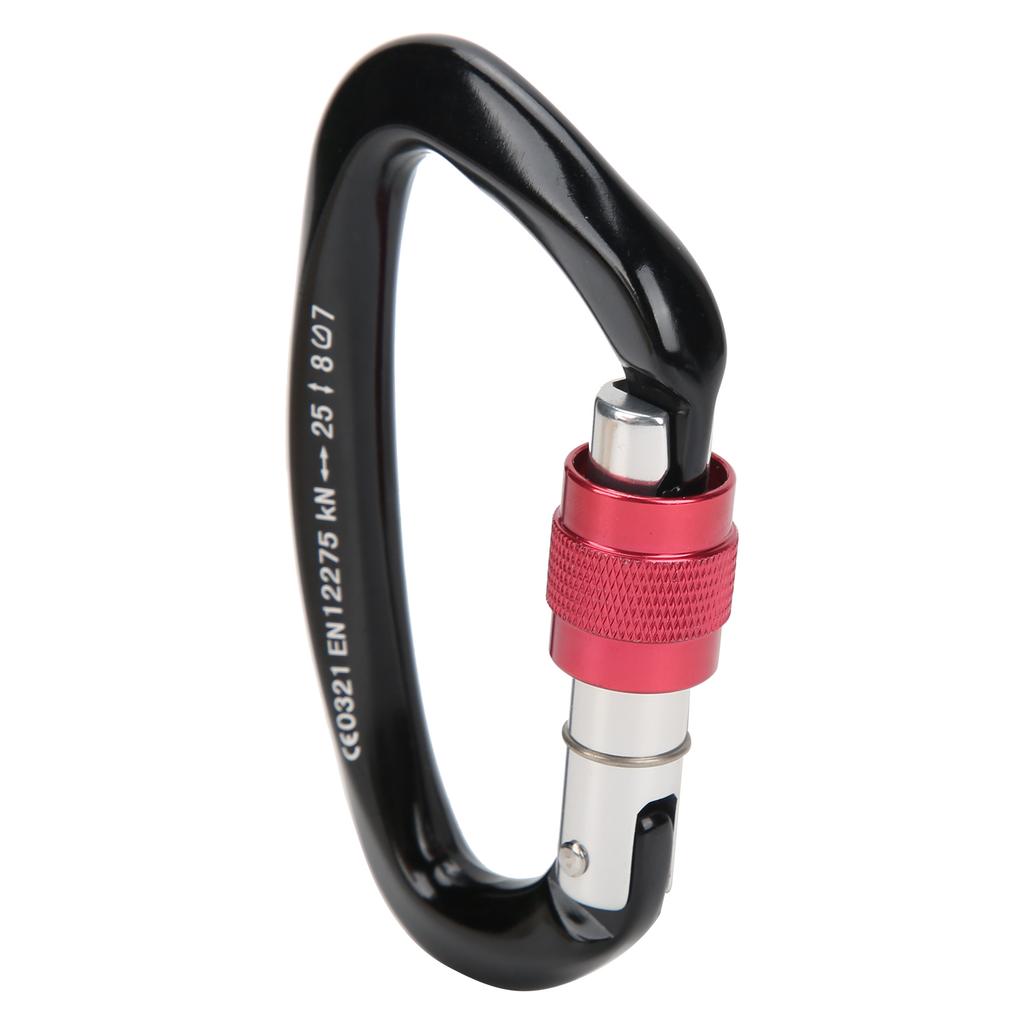 Mountaineering D Locking Carabiner Clips Alloy Heavy Duty Carabiner for Climbing