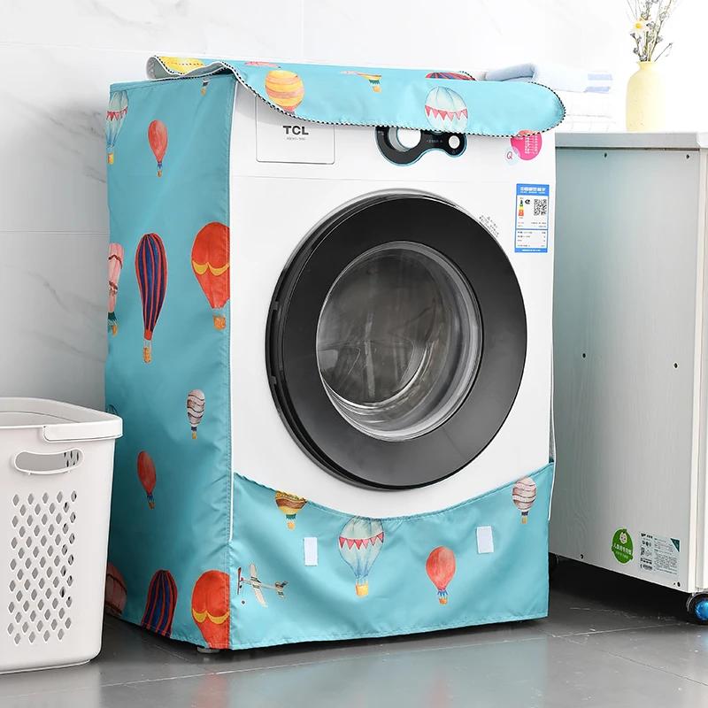 Waterproof Washing Machine Cover Home Polyester Roller  Laundry Silver Coating Dustproof Case Cover