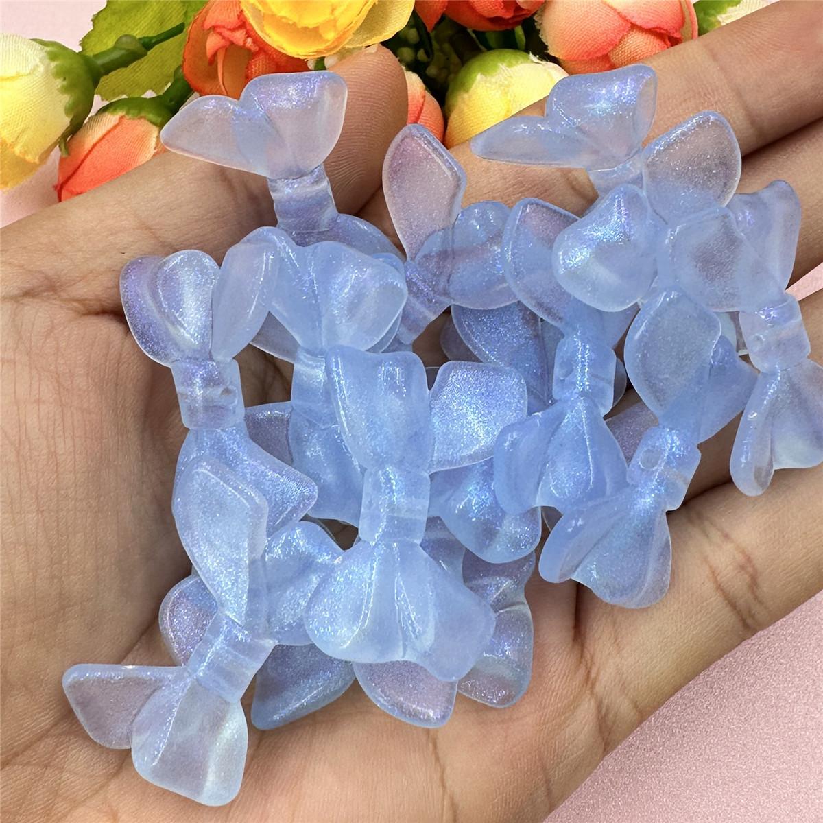 

Cute DIY Bracelet Hair Accessories Necklace Bead Transparent Bow Beads Accessories Material Acrylic Colorful Sparkling Scallion Pink 20Pcs beads синий