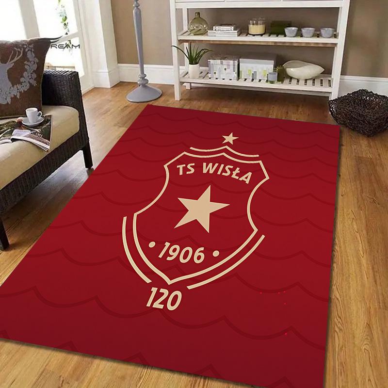 WISLA KRAKOW Flannel Pattern Square Carpet,Area Rug,Carpet Rug for Living Room Bedroom Sofa Playroom Decor,Non-slip Floor Mat